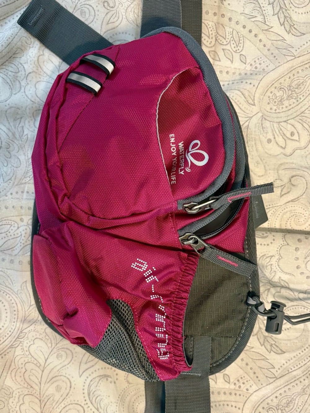 Waterfly Magenta Crossbody Sling Bag with Adjustable Strap
